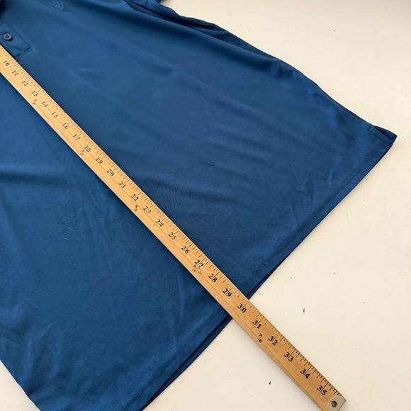 ARIAT TEK Western Performance Navy Blue Collared Polo Shirt Mens LARGE Stretch - Picture 7 of 7
